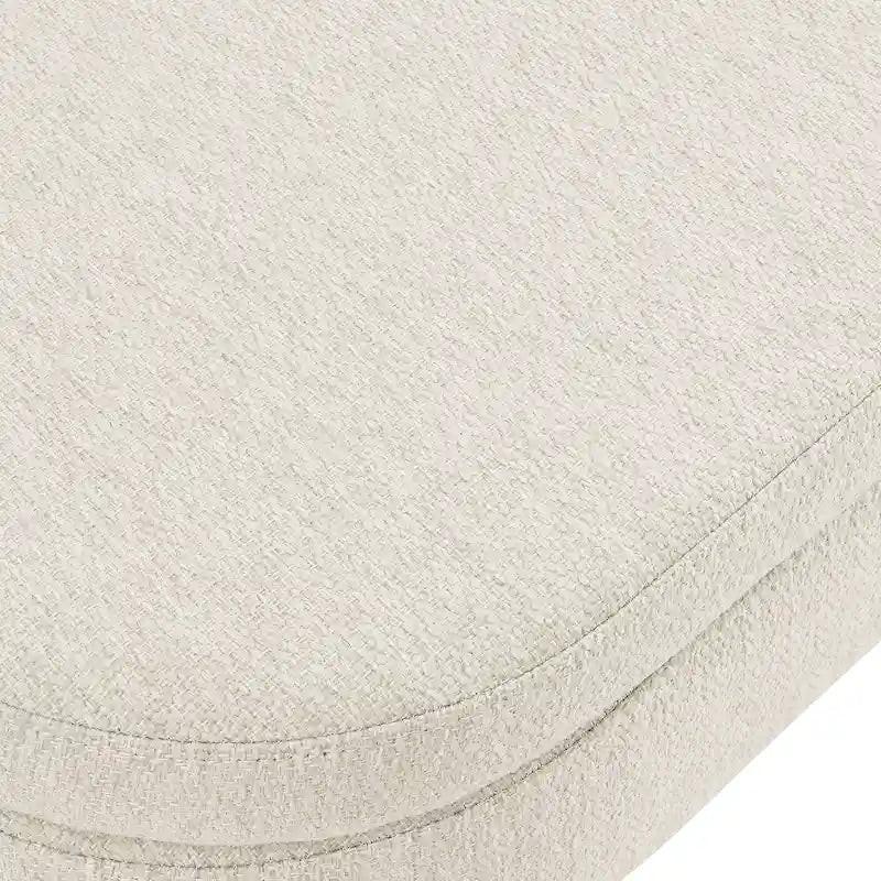 Banc de rangement ottoman plissé en lin avec pieds durables en bois d'hévéa