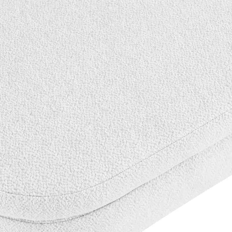 Banc de rangement ottoman plissé en lin avec pieds durables en bois d'hévéa