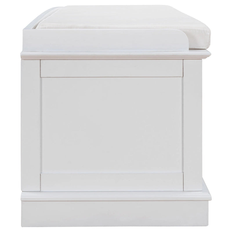Banc de rangement avec 4 portes et étagères réglables