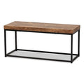 Banc d'appoint moderne en bois et métal style industriel - Noyer brun