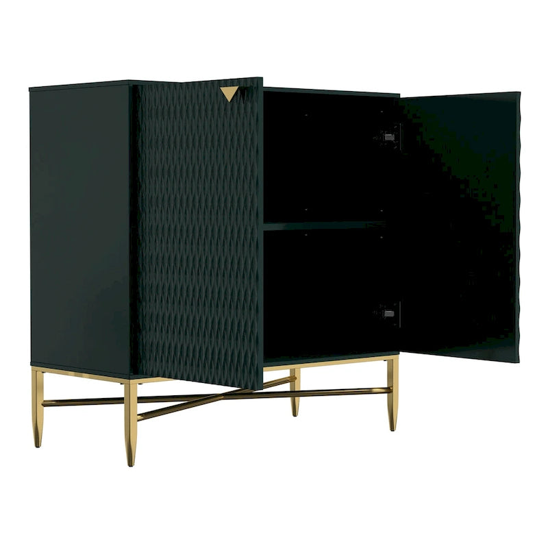 Buffet de rangement multimédia/buffet de 80 cm à 2 portes de style casier