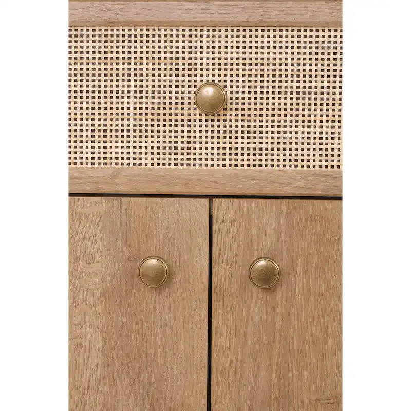 Petit meuble en rotin 1 tiroir 2 portes