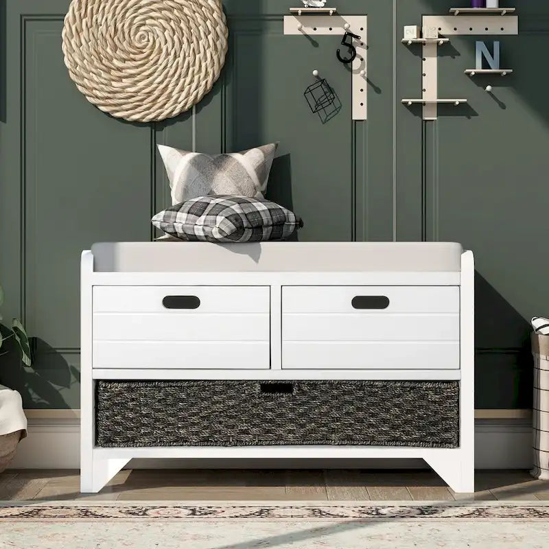 Storage Bench Entryway Bench Shoe Bench with Cushion