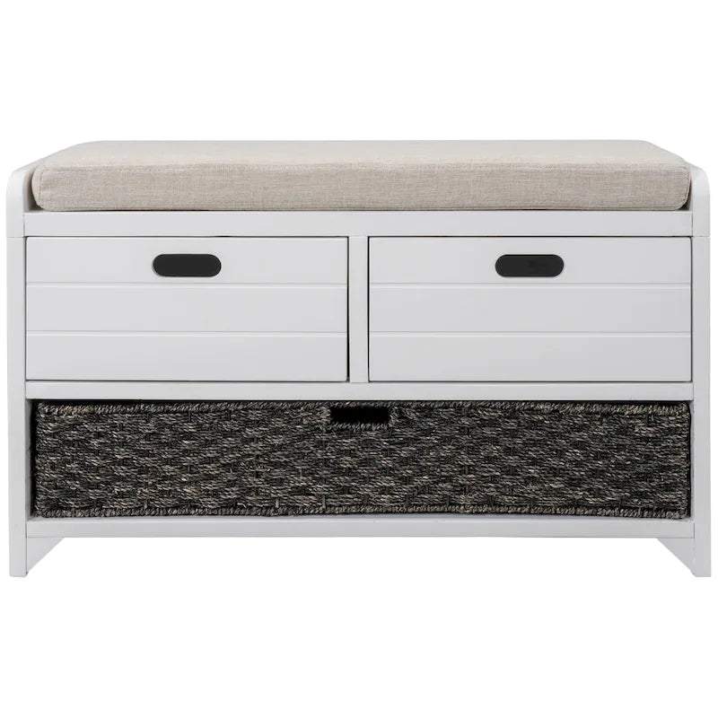 Banc de rangement avec coussin pour entrée ou couloir