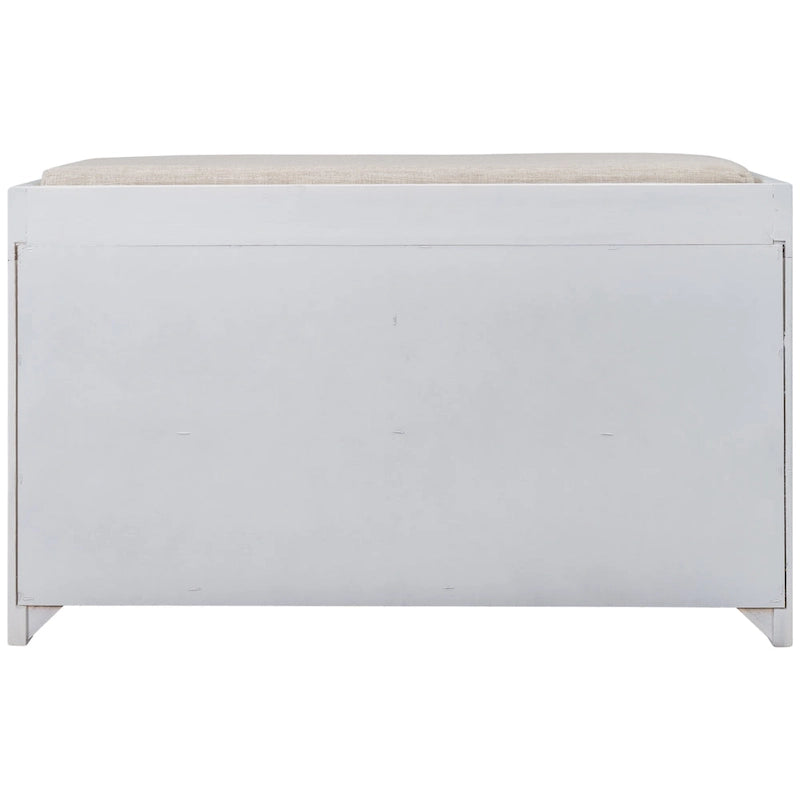 Banc de rangement avec coussin pour entrée ou couloir