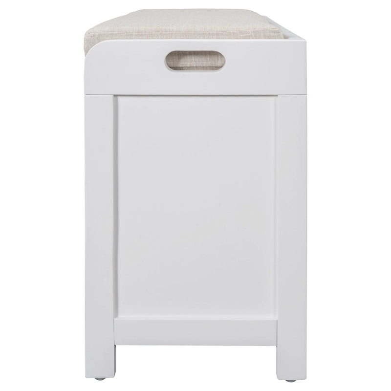 Banc de rangement avec coussin pour entrée ou couloir