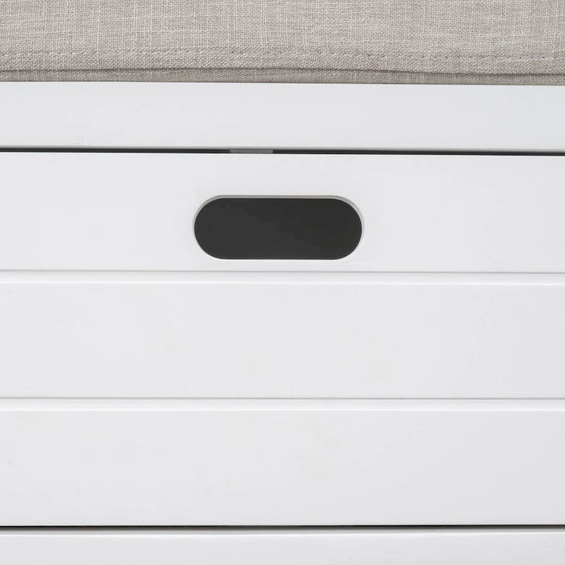Banc de rangement avec coussin pour entrée ou couloir