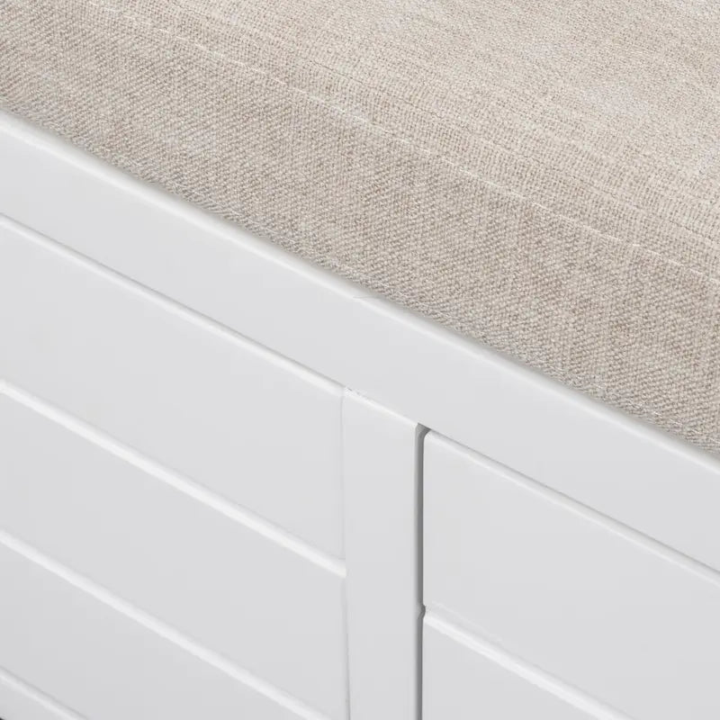 Banc de rangement avec coussin pour entrée ou couloir