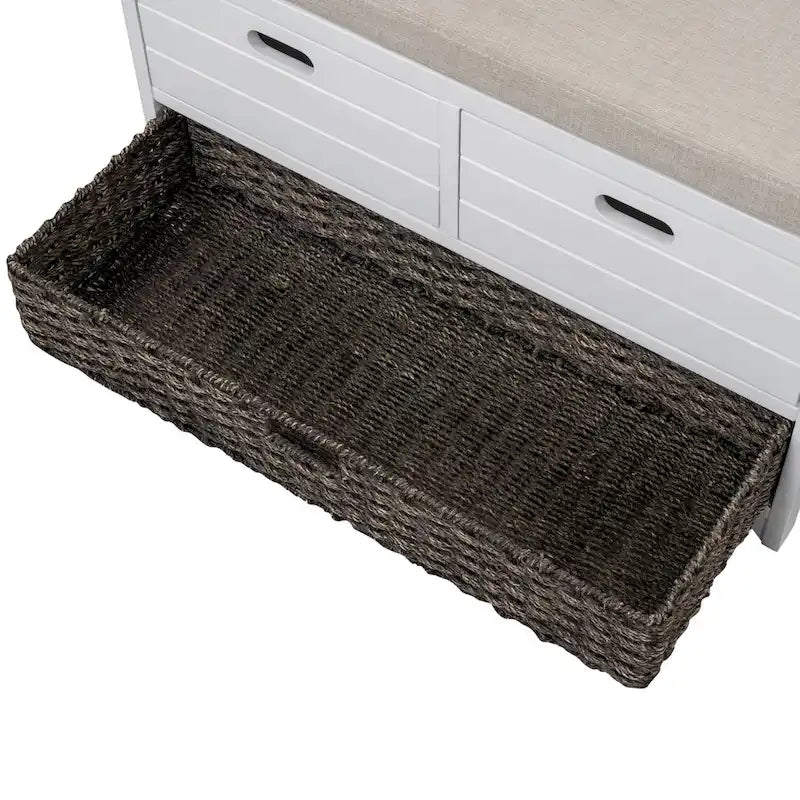 Banc de rangement avec coussin pour entrée ou couloir