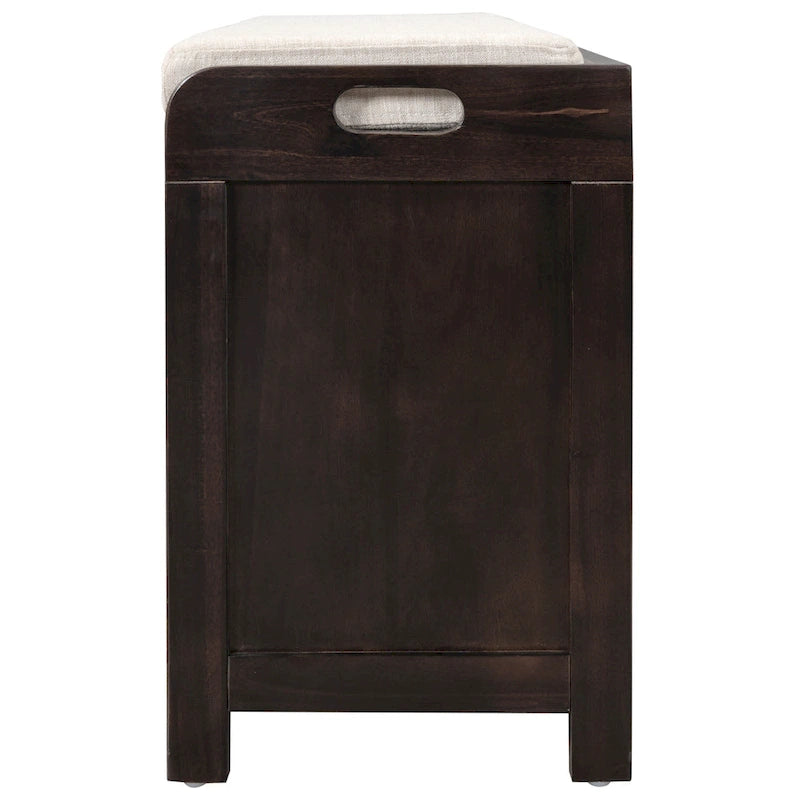 Banc de rangement avec coussin pour entrée ou couloir