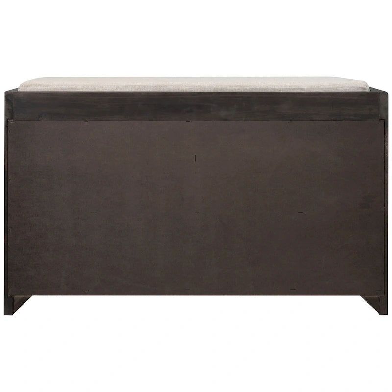 Banc de rangement avec coussin pour entrée ou couloir