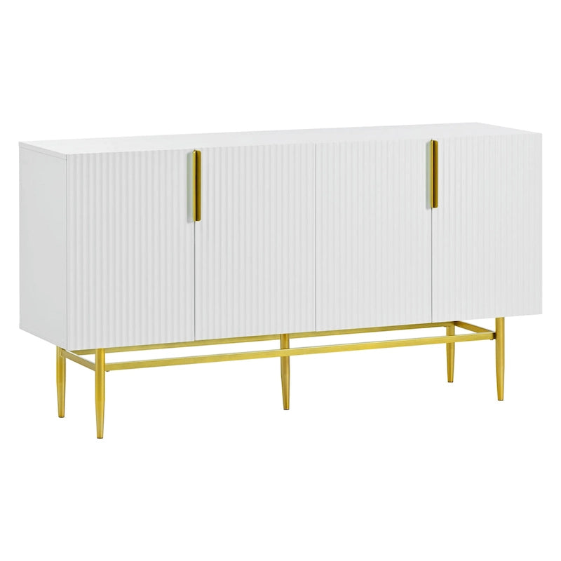 Buffet 4 portes avec poignées en métal doré