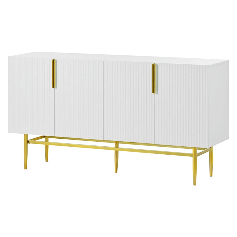 Buffet 4 portes avec poignées en métal doré