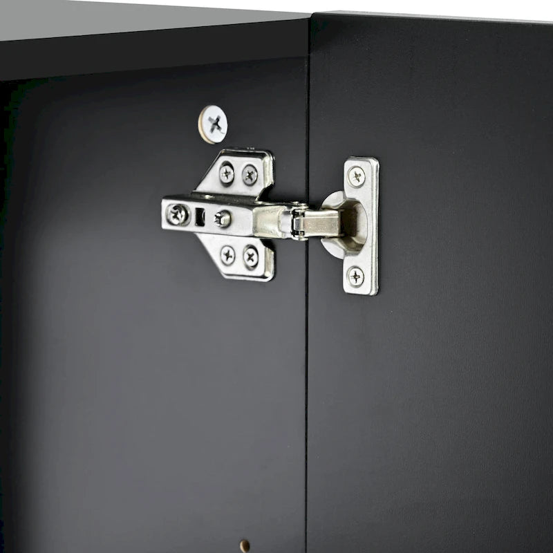 Buffet 4 portes avec poignées en métal doré
