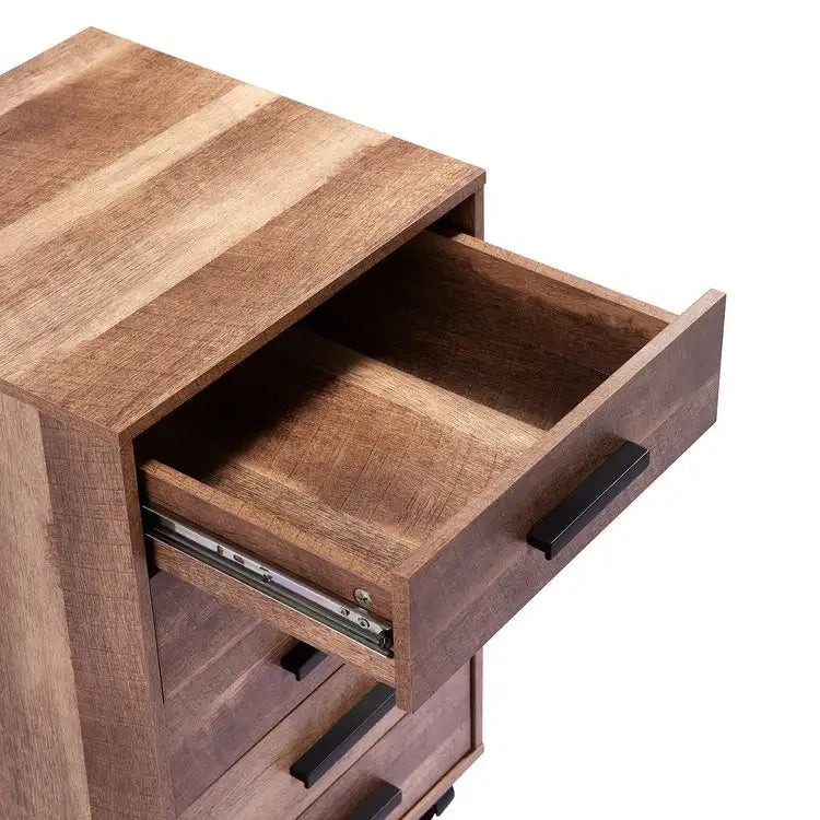 Meuble de rangement de bureau en bois à 5 tiroirs avec étagère supplémentaire et mobilité à 360° pour une organisation sans effort