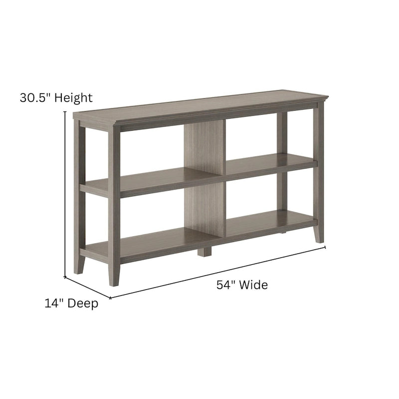 Étagère basse large 554W à 2 tablettes, gris délavé