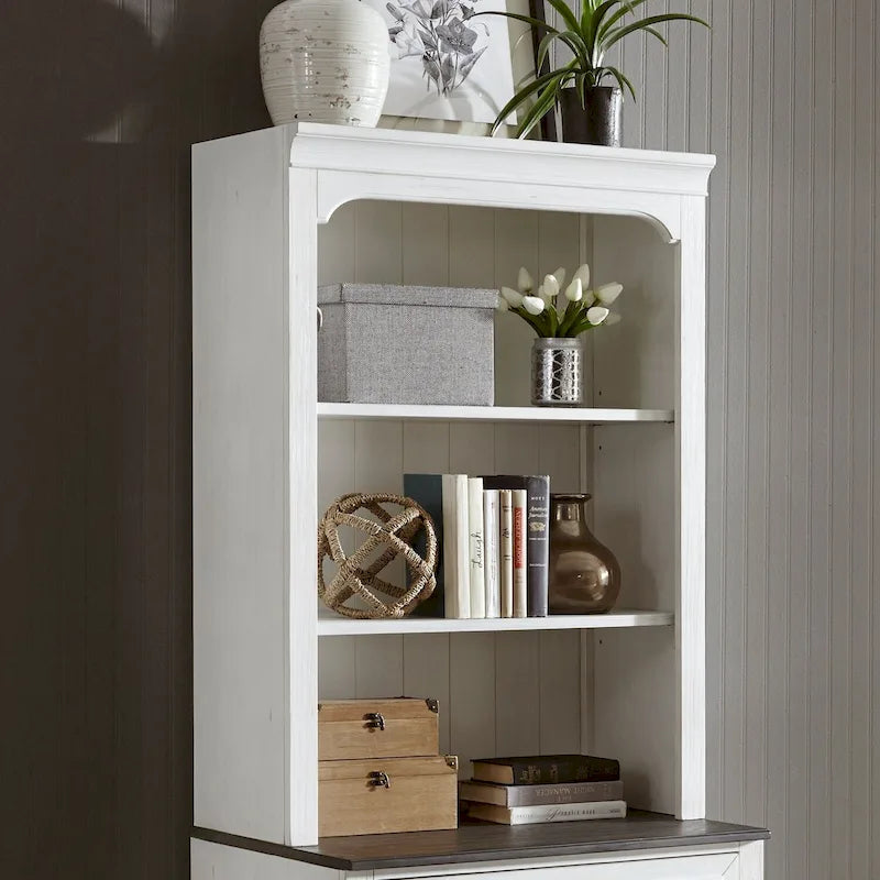 Hutch de classement latéral à brossage métallique blanc et anthracite