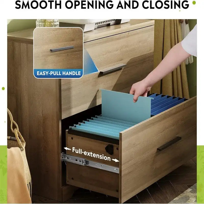 Classeur latéral en bois à 2 tiroirs - 15,75P x 35,43L x 29,37H