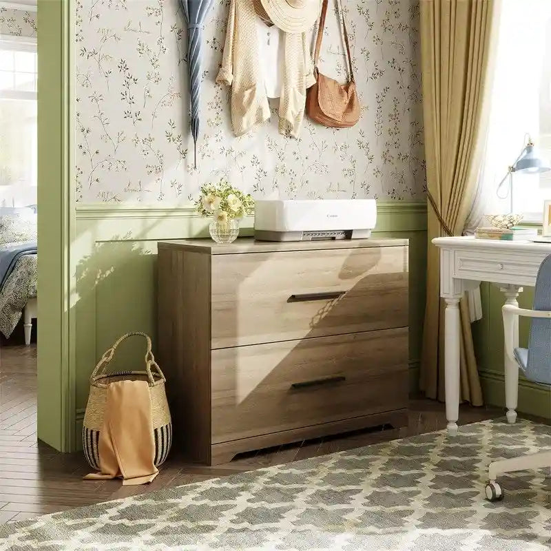 Classeur latéral en bois à 2 tiroirs - 15,75P x 35,43L x 29,37H