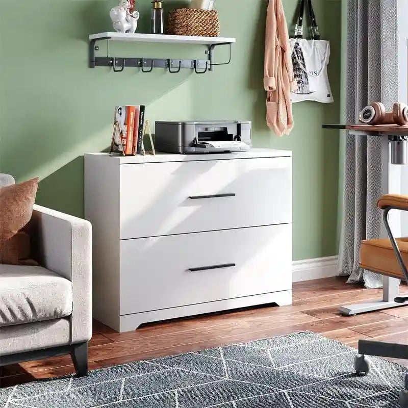 Classeur latéral en bois à 2 tiroirs - 15,75P x 35,43L x 29,37H