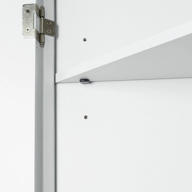 Meuble de rangement d'angle pour salle de bain avec étagères réglables