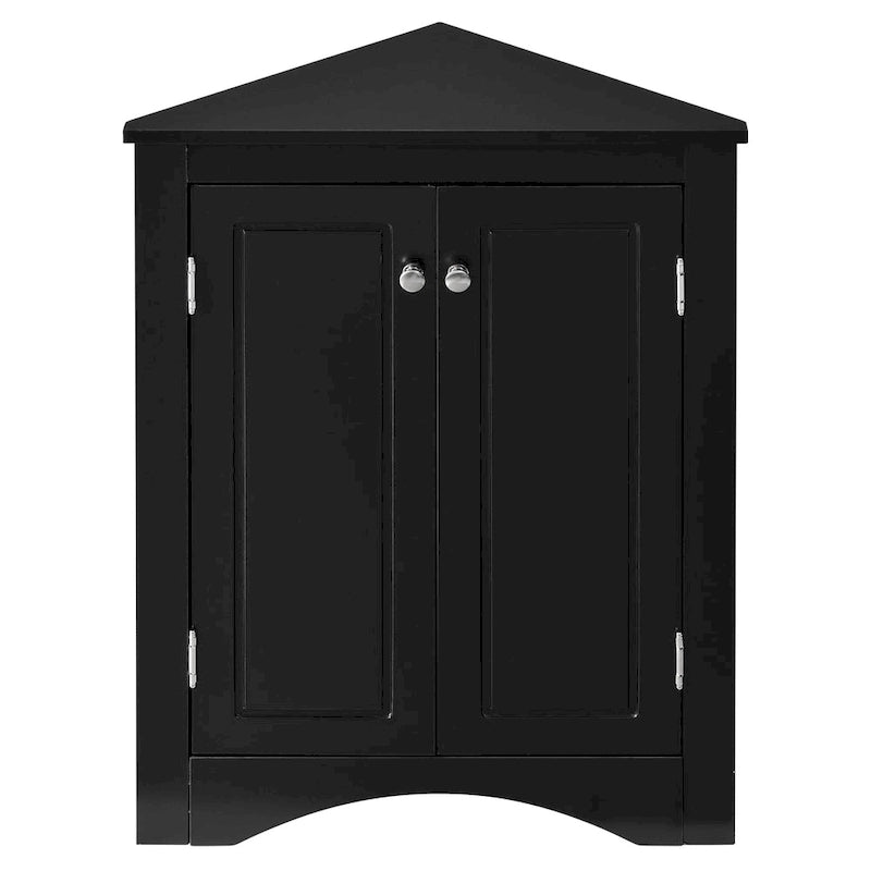 Meuble de rangement d'angle pour salle de bain avec étagères réglables
