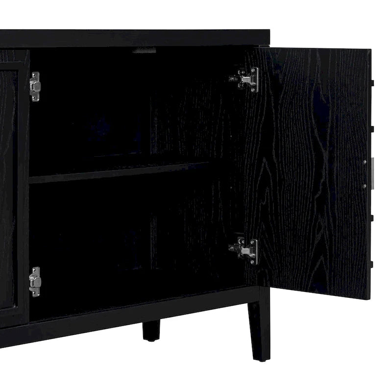 Porte d'armoire avec rainure circulaire et poignée de porte ronde en métal - N/A