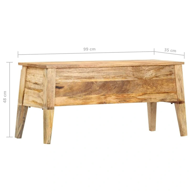 Boîte de rangement 39x13.8x18.9 Bois de manguier massif
