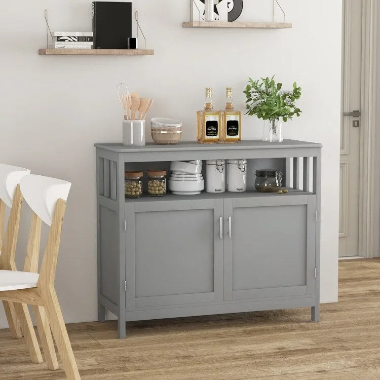 Buffet de cuisine avec 2 portes et étagère - 101,6 x 40,6 x 86,4 cm (L x l x H)