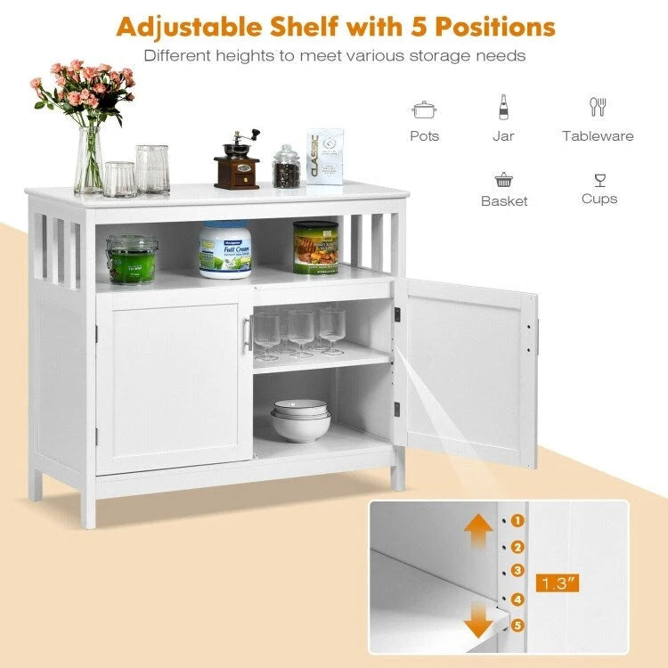 Buffet de cuisine avec 2 portes et étagère - 101,6 x 40,6 x 86,4 cm (L x l x H)