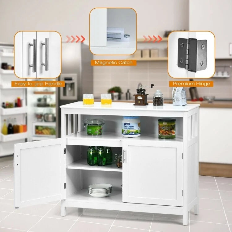 Buffet de cuisine avec 2 portes et étagère - 101,6 x 40,6 x 86,4 cm (L x l x H)