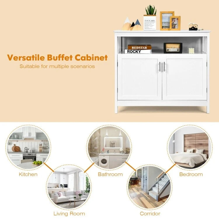 Buffet de cuisine avec 2 portes et étagère - 101,6 x 40,6 x 86,4 cm (L x l x H)