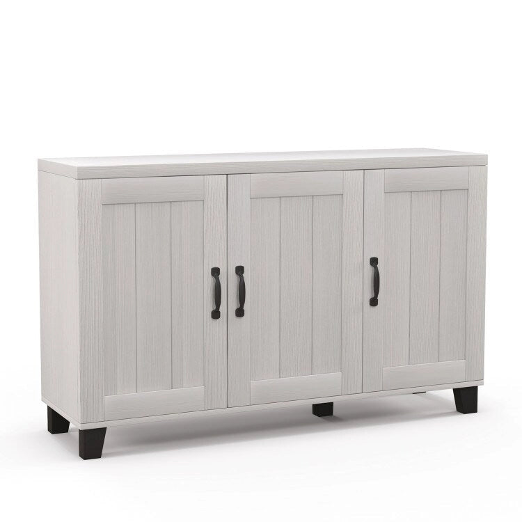 Bahut 3 portes avec étagères réglables et kits anti-basculement - 45 x 13 x 28 (L x l x H)