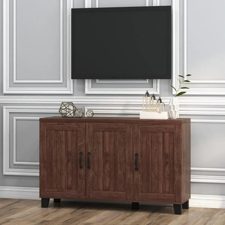 Bahut 3 portes avec étagères réglables et kits anti-basculement - 45 x 13 x 28 (L x l x H)