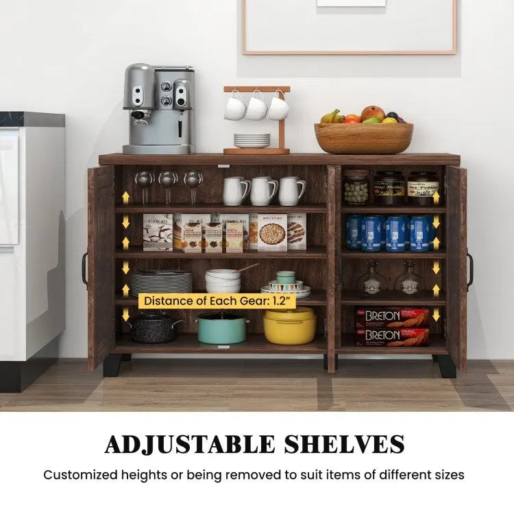 Bahut 3 portes avec étagères réglables et kits anti-basculement - 45 x 13 x 28 (L x l x H)