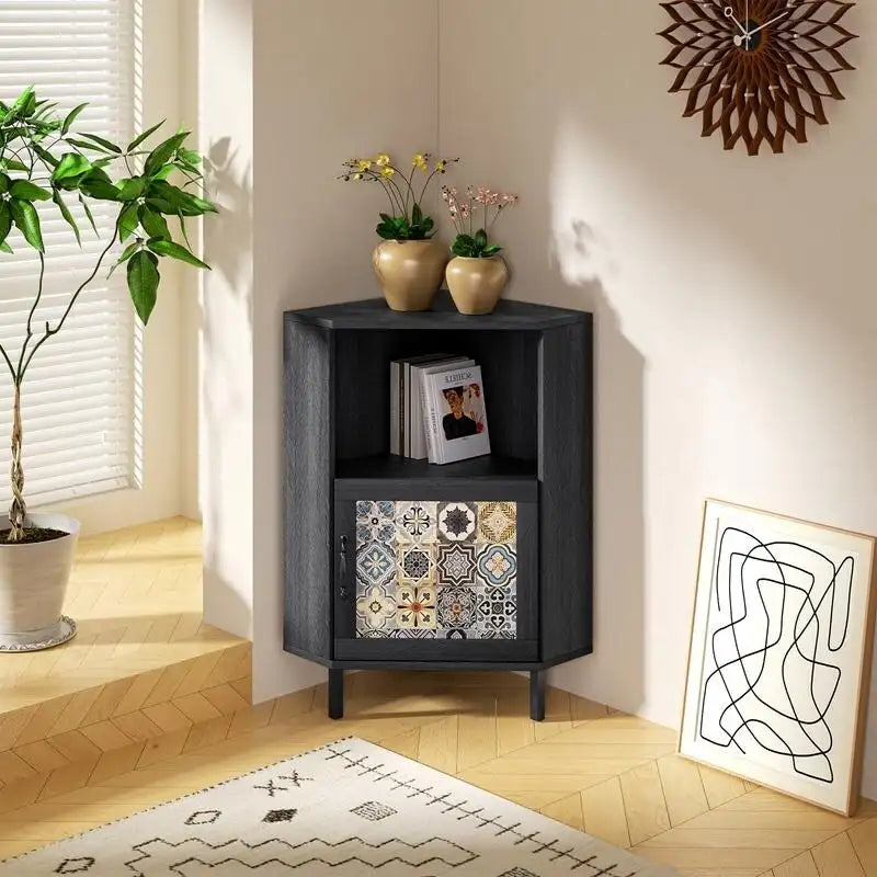 Meuble d'appoint avec rangement, Armoire moderne sur pied, Buffet avec piètement métallique - coin