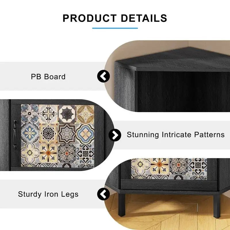 Meuble d'appoint avec rangement, Armoire moderne sur pied, Buffet avec piètement métallique - coin