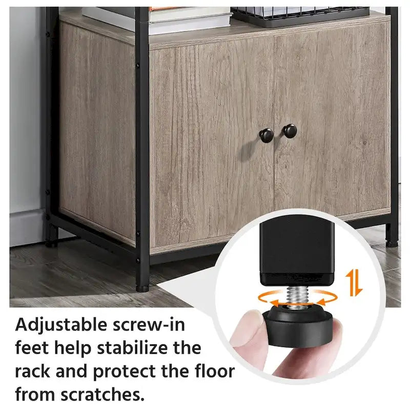 Étagère de boulanger multicouche avec 1 armoire et 3 étagères de rangement