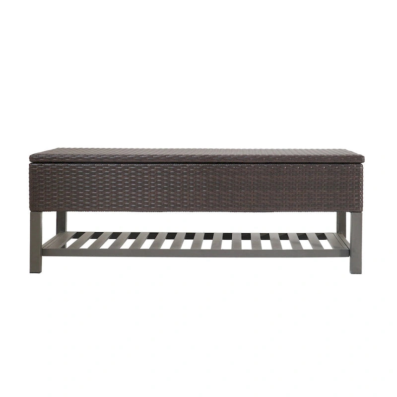 Banc de rangement en rotin