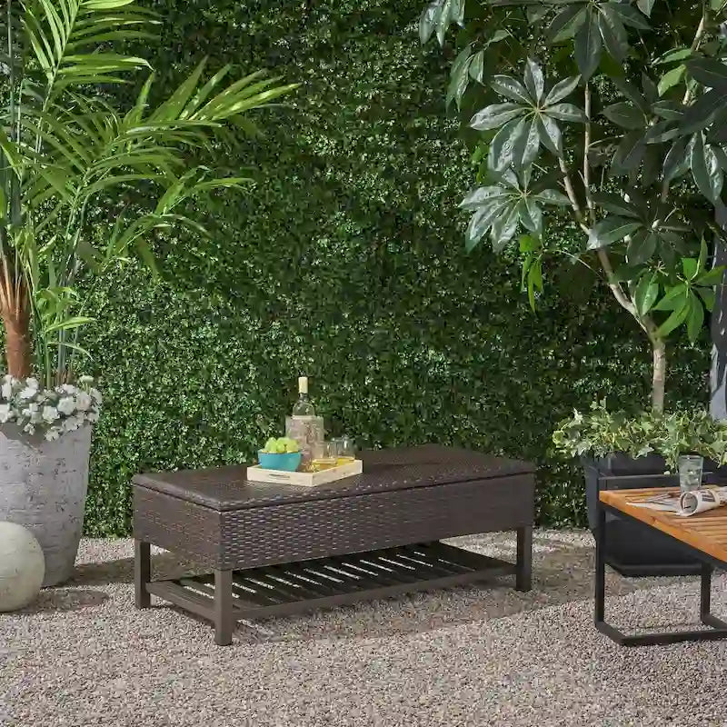 Rattan Storage Bench