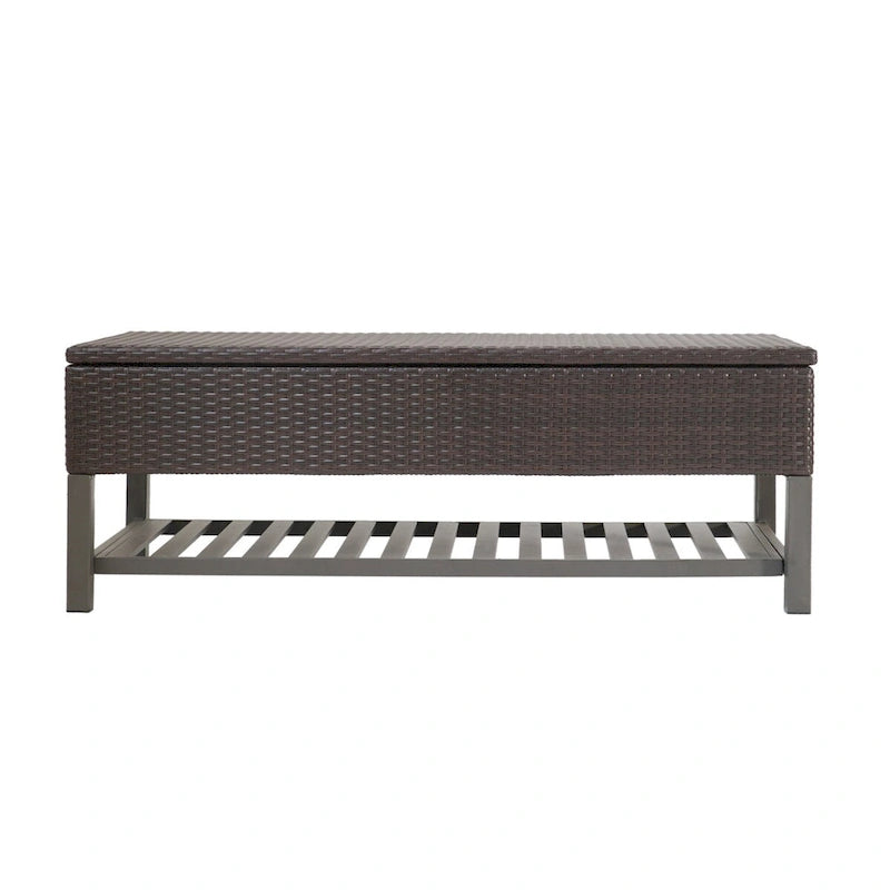 Banc de rangement en rotin