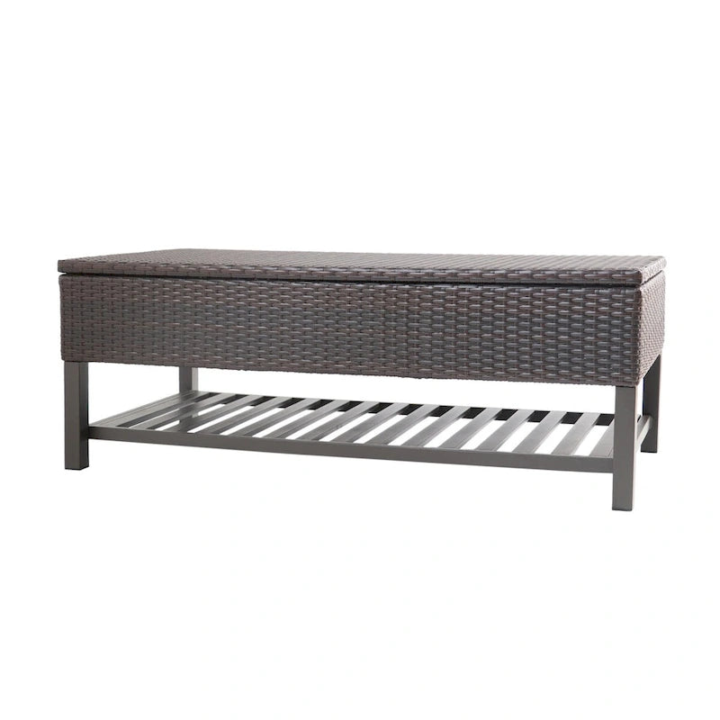 Banc de rangement en rotin