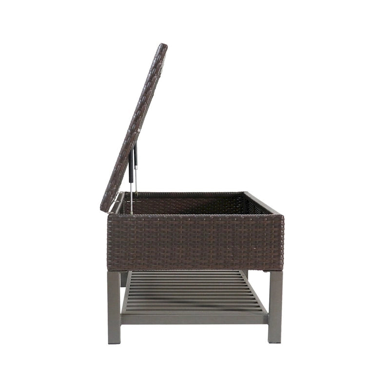 Banc de rangement en rotin