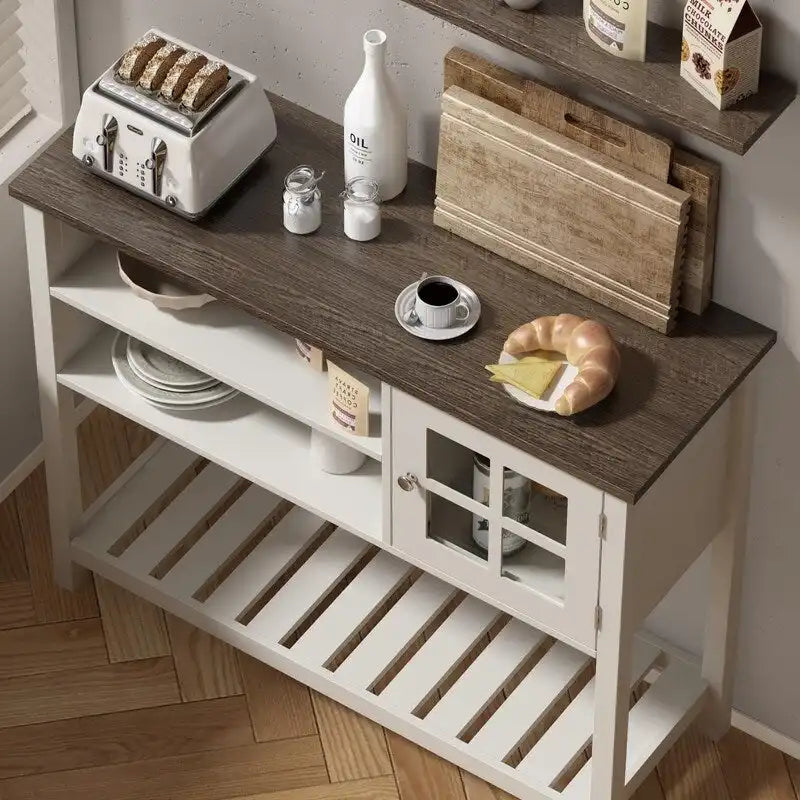 Meuble de Bar à Café Style Ferme - 13.8P x 39.3L x 31.5H