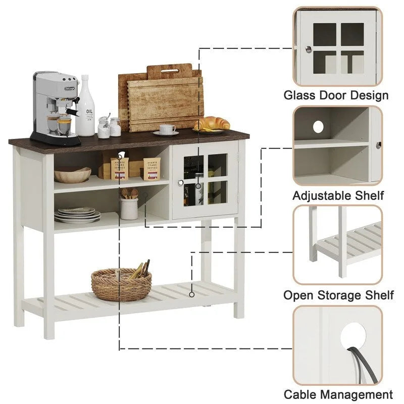 Meuble de Bar à Café Style Ferme - 13.8P x 39.3L x 31.5H