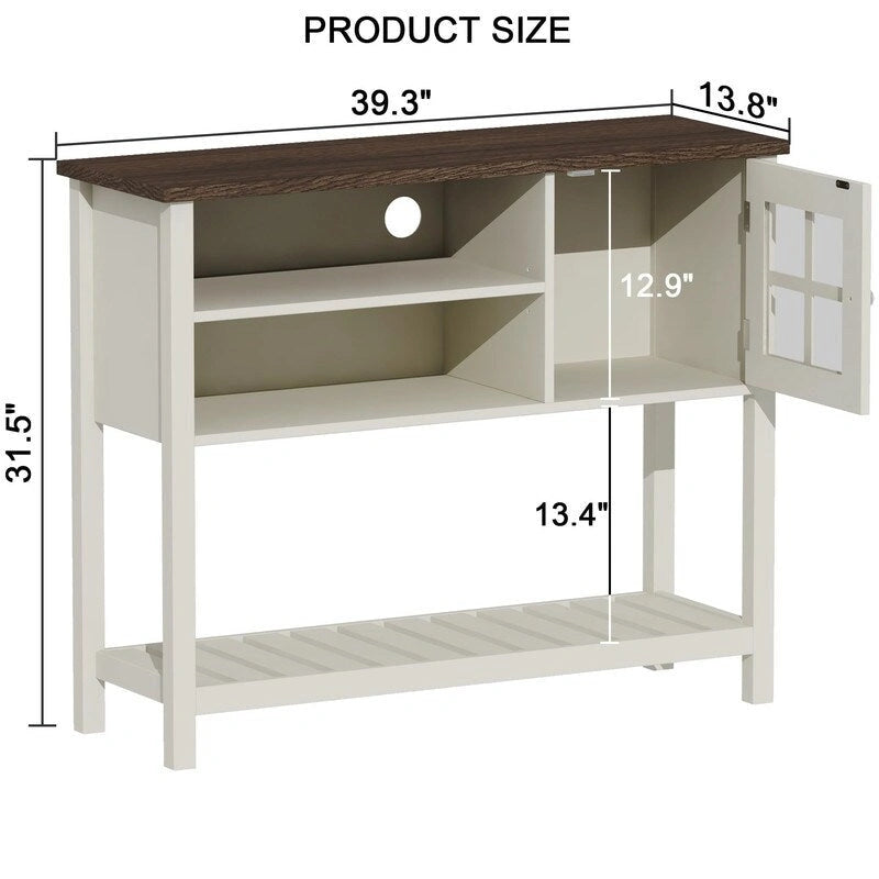 Meuble de Bar à Café Style Ferme - 13.8P x 39.3L x 31.5H