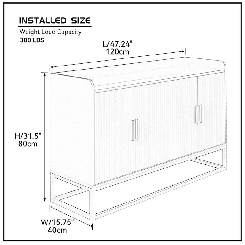 Meuble de rangement de cuisine moderne avec pieds en métal