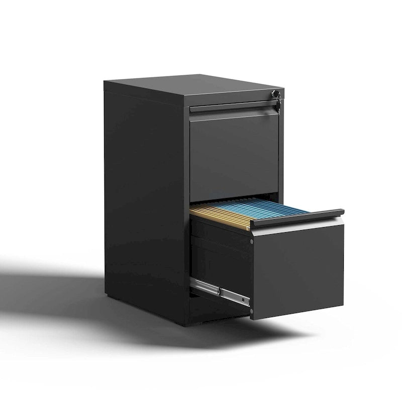 Classeur vertical en métal à 2 tiroirs de 38 cm de largeur avec serrure, pour bureau ou maison, pour documents A4 et format légal/lettre