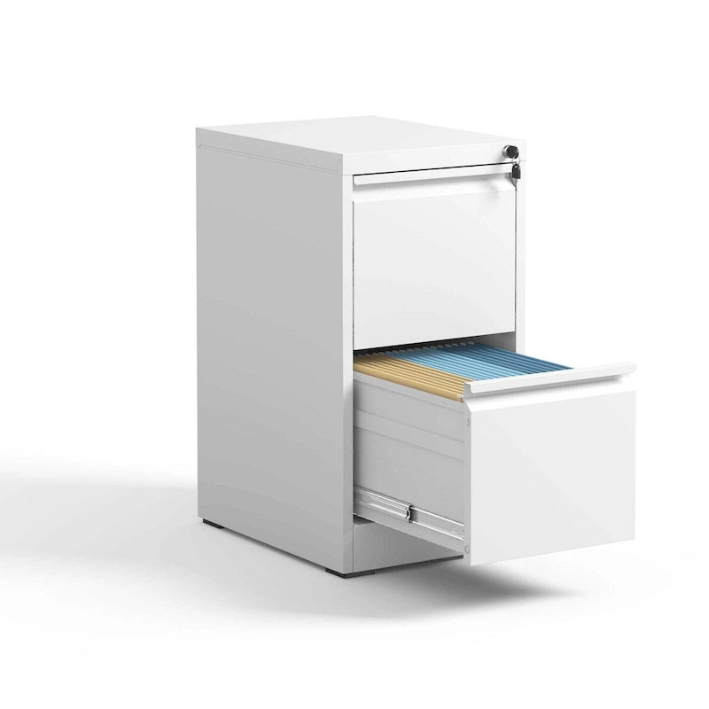 Classeur vertical en métal à 2 tiroirs de 38 cm de largeur avec serrure, pour bureau ou maison, pour documents A4 et format légal/lettre