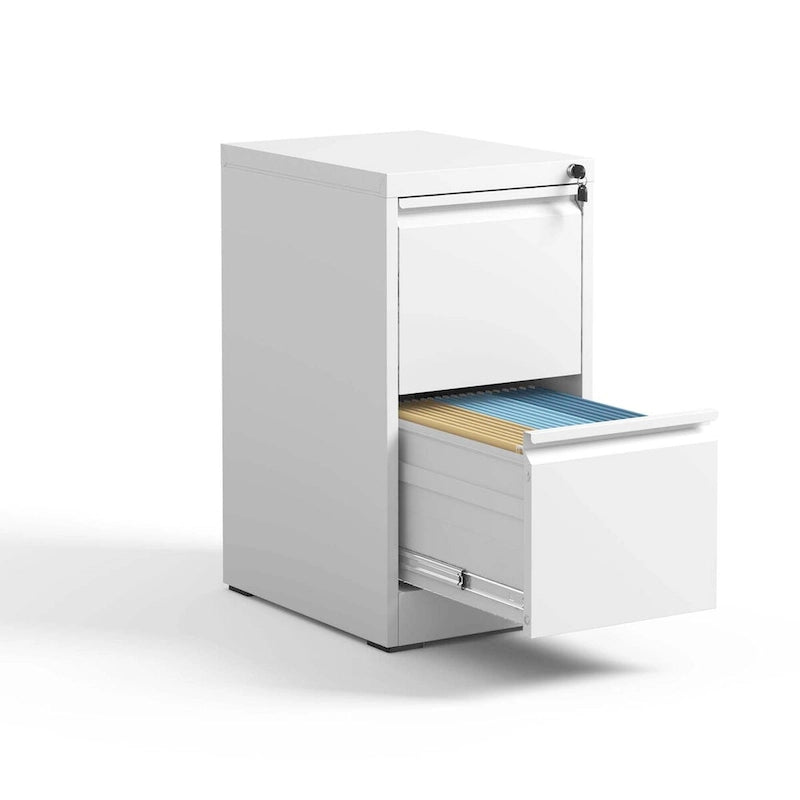 Classeur vertical en métal à 2 tiroirs de 38 cm de largeur avec serrure, pour bureau ou maison, pour documents A4 et format légal/lettre